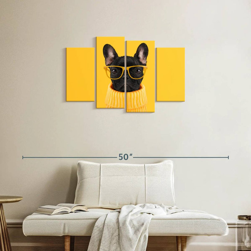 Bouledogue français sophistiqué, H 22 po x l 36 po