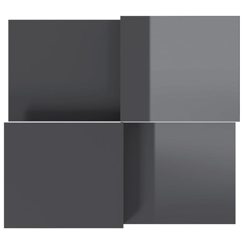 Cunegunda Abstract Coffee Table, Hight Gloss Grey