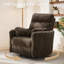 Fauteuil inclinable en velours côtelé de 40 po de largeur avec moteur double et appui-tête, chaise berçante moderne pivotante et berçante, brun-59940793