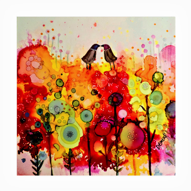Toile d'extérieur «Tendresse» de Sylvie Demers, H 18 po x l 18 po x P 1,5 po