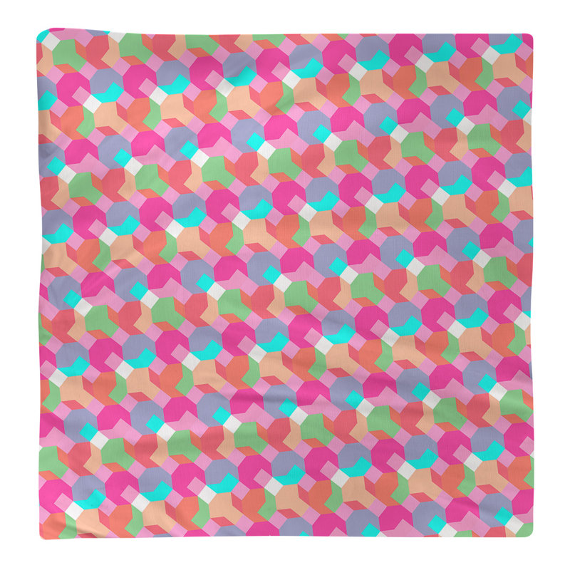 Serviette en coton octogones, Rose, H 0,1 po x l 10 po x P 10 po, Sergé de polyester
