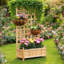 Lit de jardin surélevé en bois avec tablette à fleurs - jardinière pour jardinage de fleurs