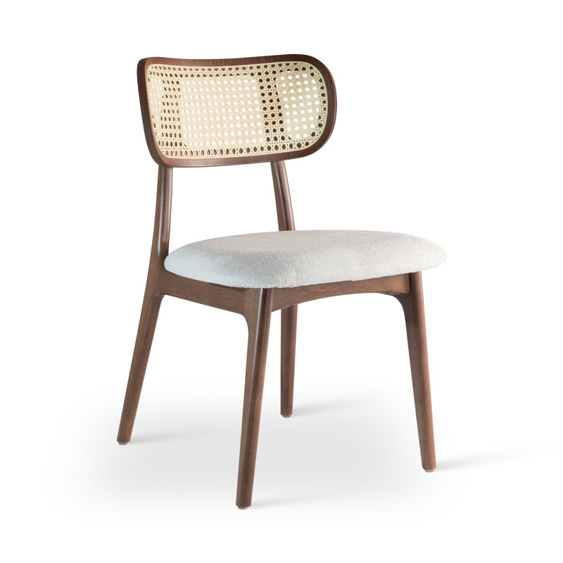 Claudia Cane Side Chair, Nogal