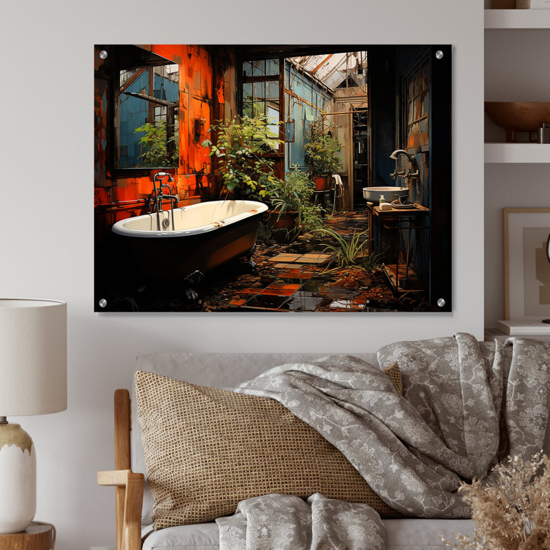 Salle de bain Urban Oasis I - Décoration murale en acrylique pour salle de bain, H 30 po x l 40 po