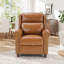Fauteuil inclinable à oreilles avec garniture cloutée en cuir fleur 33,1 po d'épaisseur-133083805
