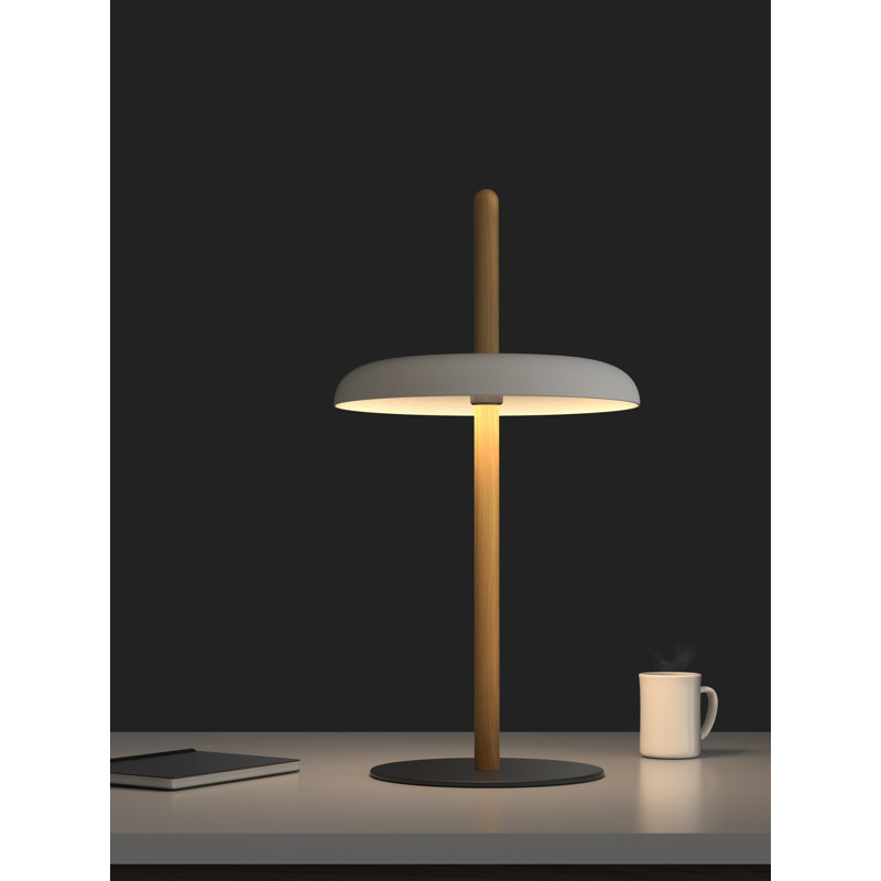 Nivél Table Lamp, White Oak, White