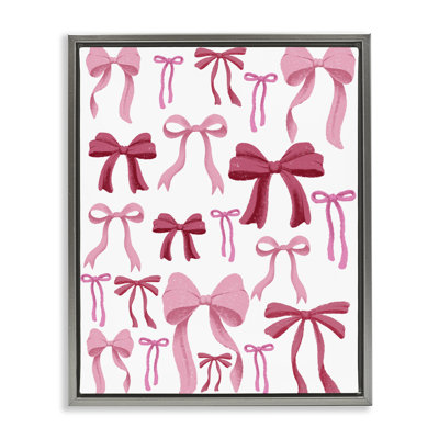 Cadre flottant rose et rouge Bows All Over, design par Marcus Prime