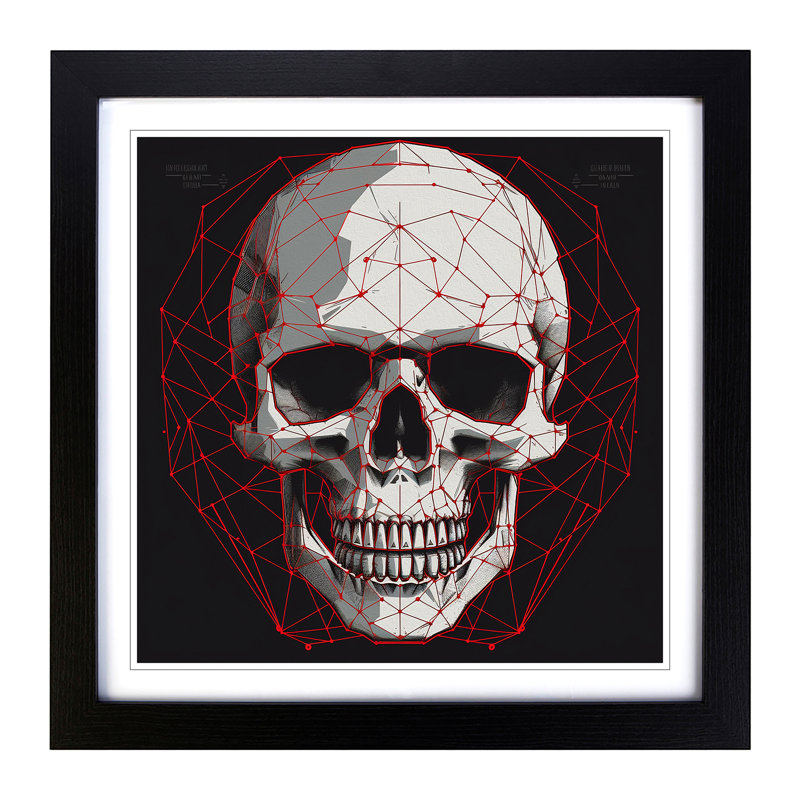 Skull Constructivism - Framed Print, Black