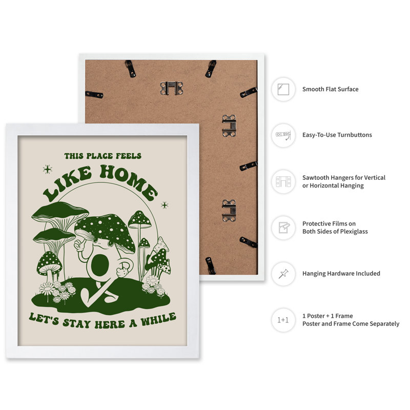 This Place Feels Like Home, 18"H x 24"W, Poster, White Framed