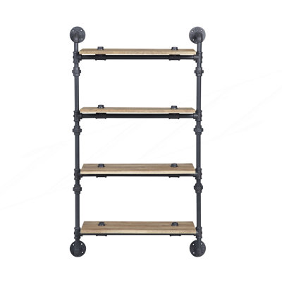 Support mural avec 4 tablettes, parfait pour un décor moderne et industriel