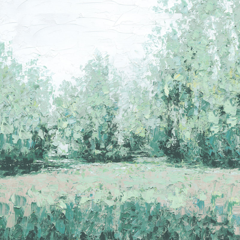 " Abstract Green Forest ", 12" H x 12" W