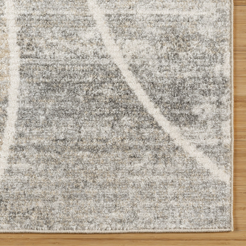 Gray and Cream Zebra Striped Synthetic Area Rug 5' x 7'