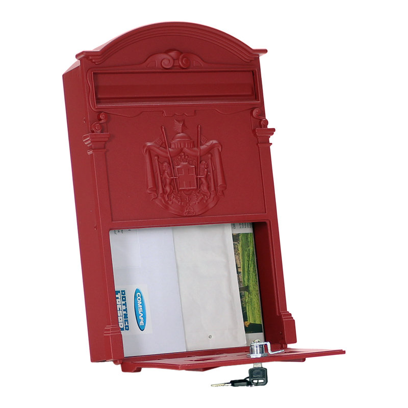Bellafonte Steel Wall Mounted Letter Box, Red