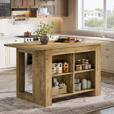 63" Kitchen Island With Storage by 17 Stories