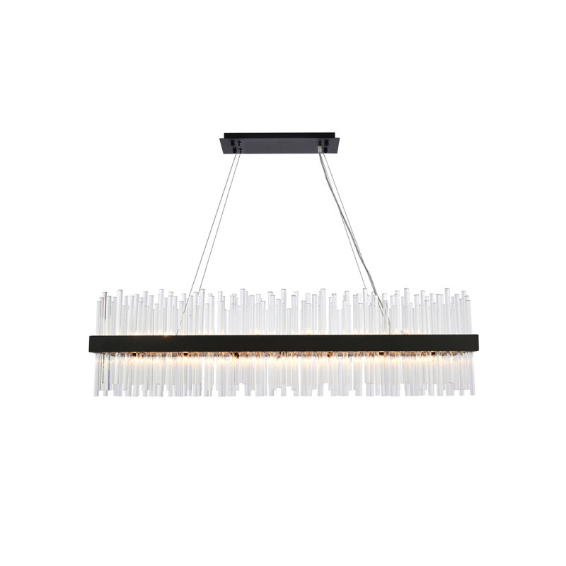 Dalton - Light Unique Drum Chandelier, Black, 48 light, 13.5" H x 12" W x 48" D