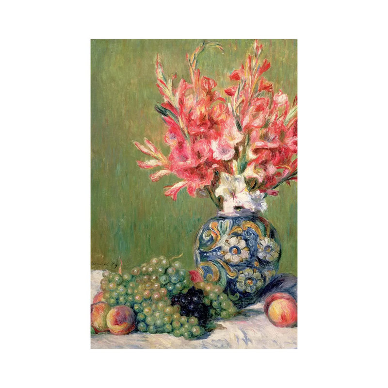 Still Life Of Fruits And Flowers, 1889 by Pierre-Auguste Renoir - Wrapped Canvas Painting