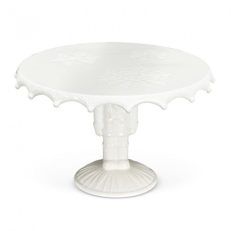 Nutcracker Pedestal With Snowflake Pattern Cake Stand