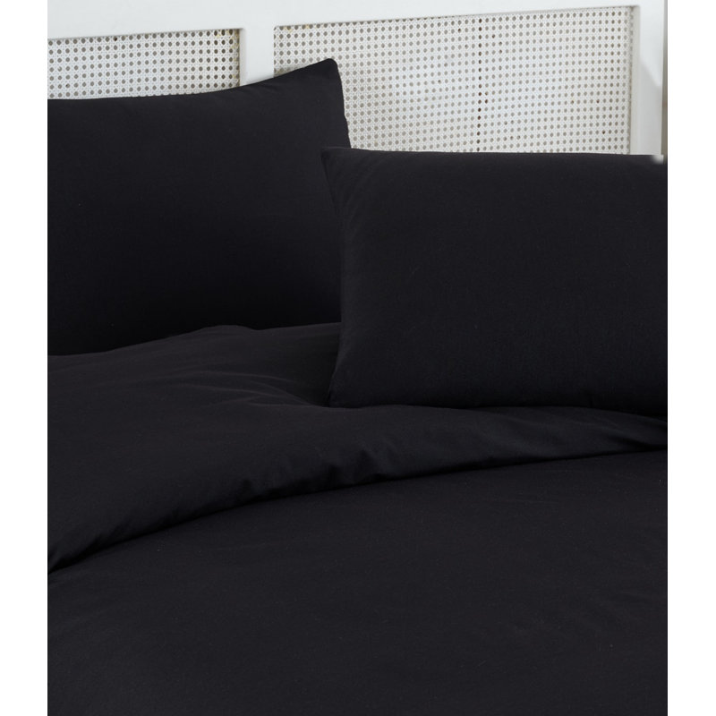Ensemble de draps 4 pièces, Noir, Grand lit