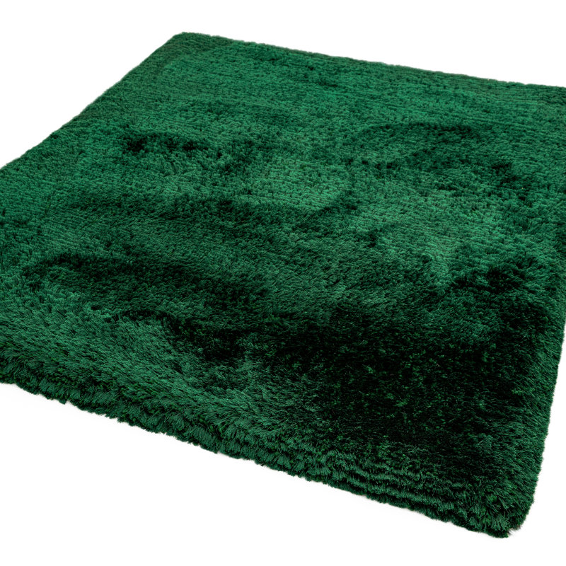 Plush Deep Pile Shaggy Emerald Rug, Rectangle 70 x 140cm