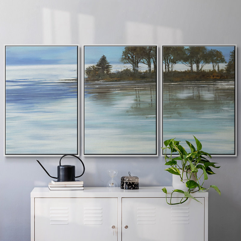 «Réglage de l'ambiance», reproduction sur toile 3 pièces, Blanc, H 24 po x l 48 po x P 2 po
