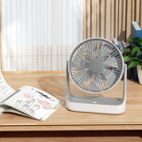 Bring Home Furniture Home Bedroom 8.5" USB Desktop Fan, Rechargeable Wall-Mounted Hanging Fan with LED Light, Speed Adjustable Air Cooler Fan with Hook