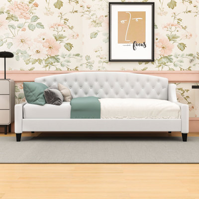 Twin Upholstered Daybed with Tufted Button Design