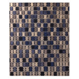 Scandinavian Rug In Gray, Blue, Black Geometric Pattern By Rug & Kilim