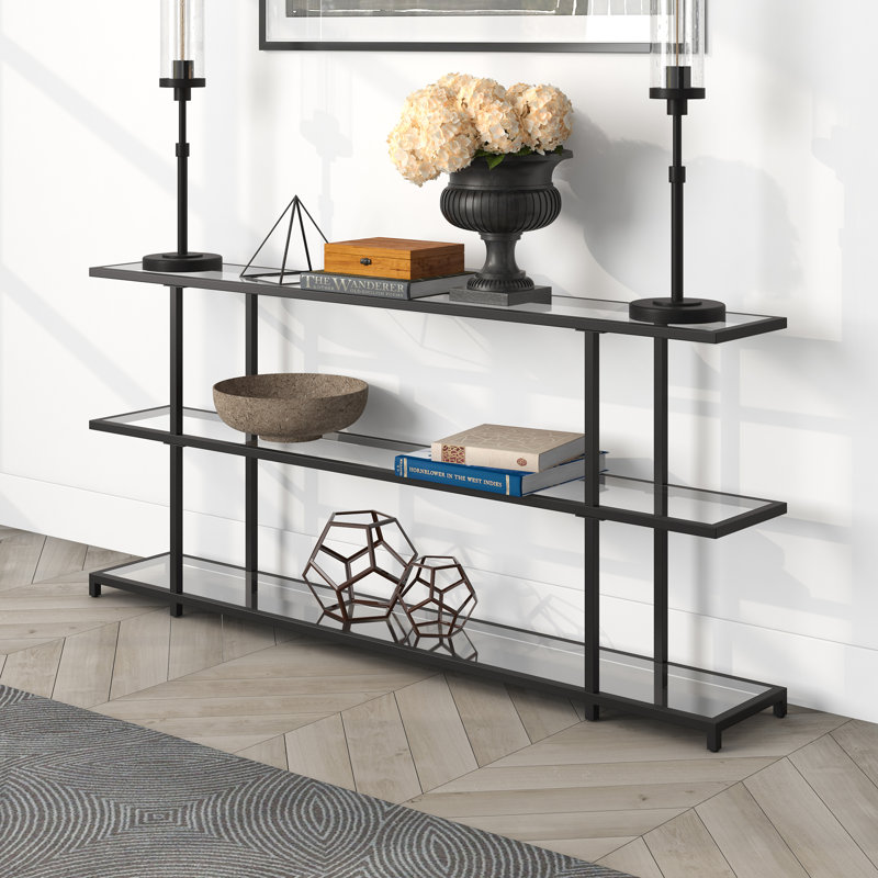 Greenwich Console Table, Blackened Bronze, 29" H x 64" W x 10" D