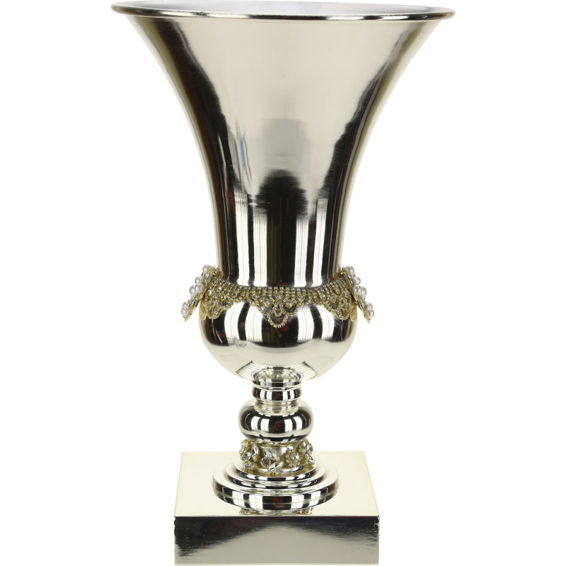 Jeweled Pedestal Urn - 16 Inches