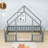 Wood House-Shaped Floor Bed With Guardrails-528129496-528129498