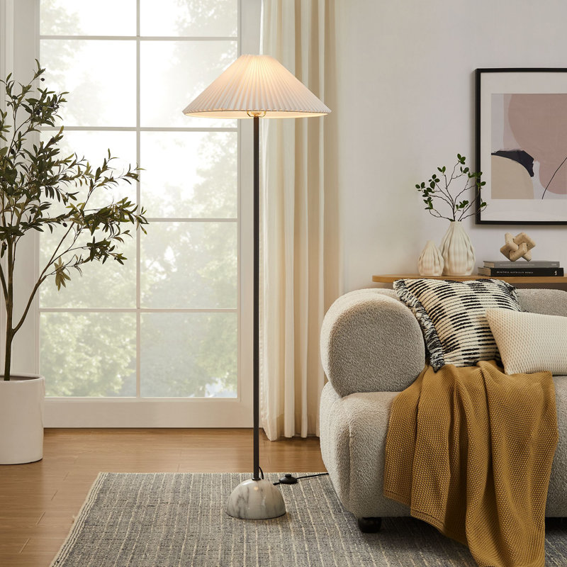 Lampe sur pied en marbre Illusion, Blanc / noir