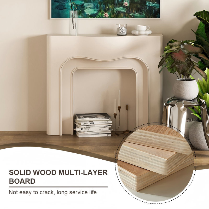 41.73"Modern Minimalist White Fireplace Mantel