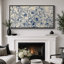 Reproduction d'art sur toile encadrée bleu marine