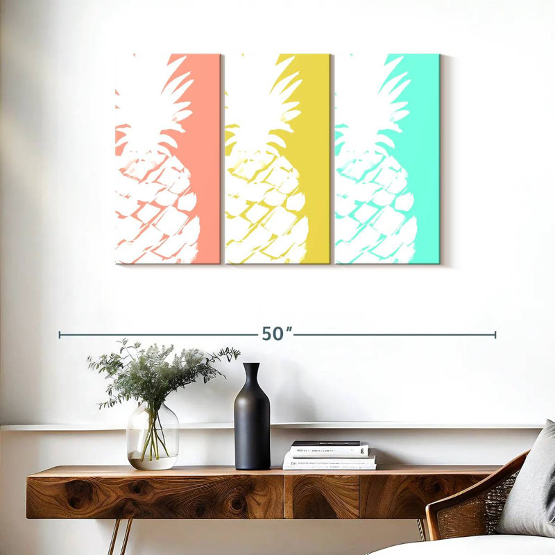 Yarlin Modern Pineapple Trio, 24" H x 38" W