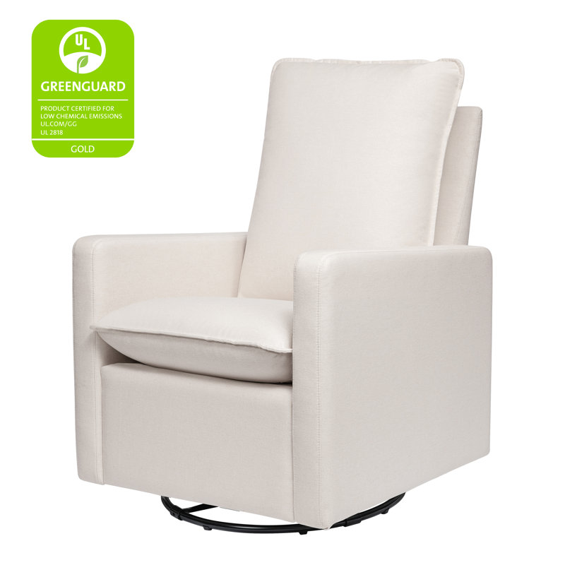 Cali Pillowback Swivel Glider, Cream Eco Weave/Black Base