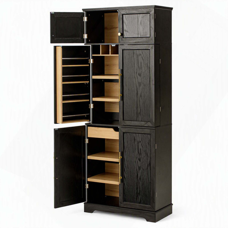 Armoire de rangement robuste et autoportante avec de nombreuses solutions de rangement personnalisables, Noir