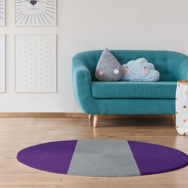 Tapis mauve/gris, Rond 5 pi