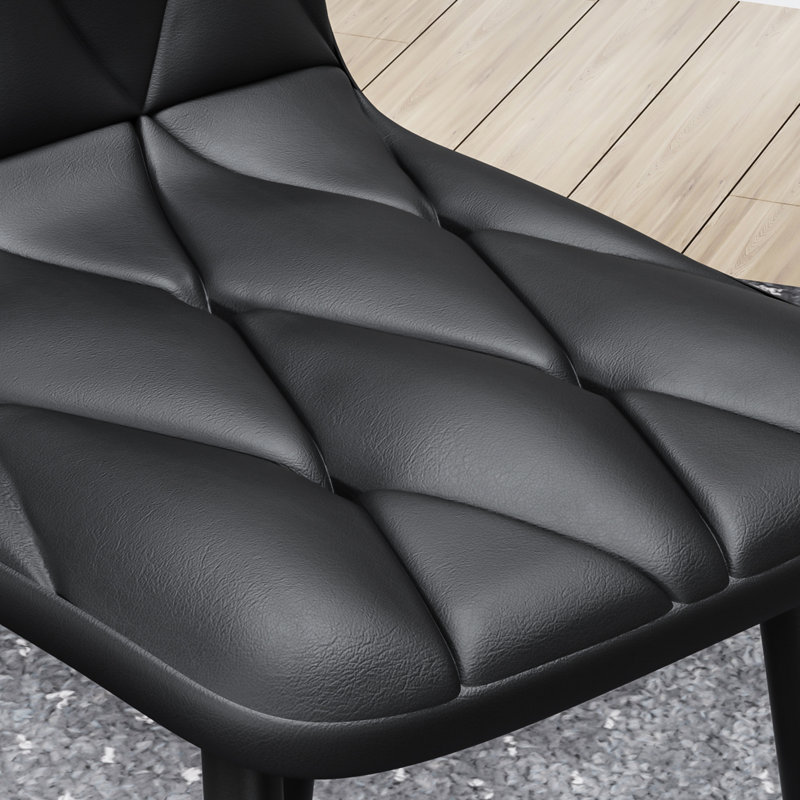 Ensemble de 4 chaises de salle à manger, chaises de cuisine modernes, siège de salle à manger rembourré en polyuréthane et pieds robustes en métal