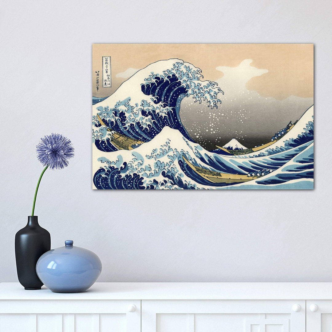 The Great Wave at Kanagawa, 1829 by Katsushika Hokusai- Painting Print on Canvas