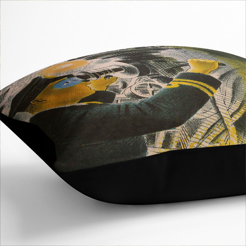 Submarine Square Throw Cushion, 40cm H x 40cm W x 15cm D, Black