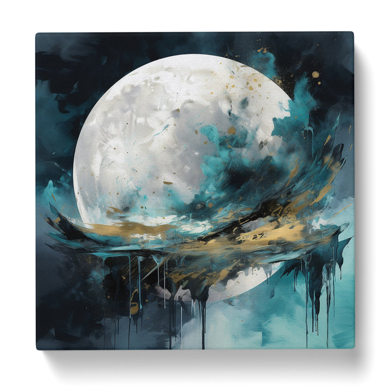 Moon Abstract Art No.1 - Wrapped Canvas, 50cm H x 50cm W