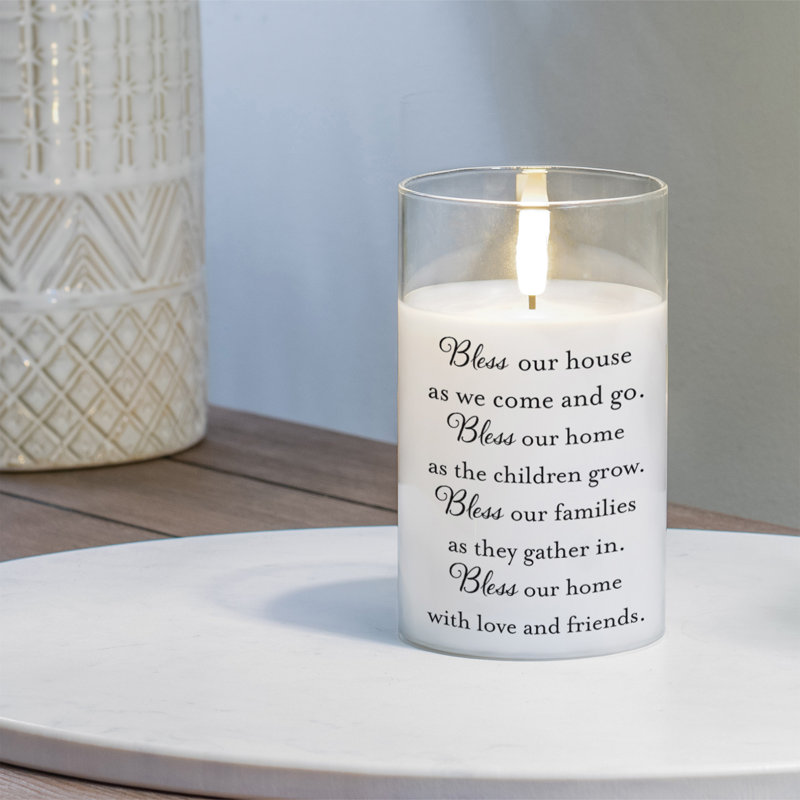 Bougie DEL «Bless our house as we»