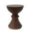 Table d'appoint d'extérieur en béton brun côtelé 16 po avec motif de sablier - Résistant aux intempéries pour patio