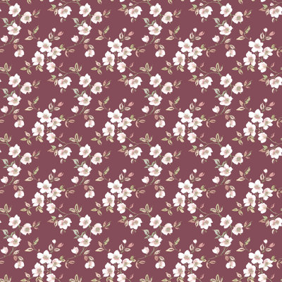 Secret Garden Delicate Flower Trail Design 33' L x 21" W Wallpaper Roll