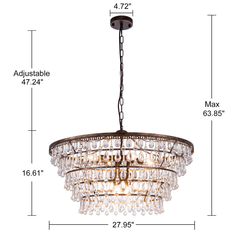 7 - Light Dimmable Tiered Chandelier
