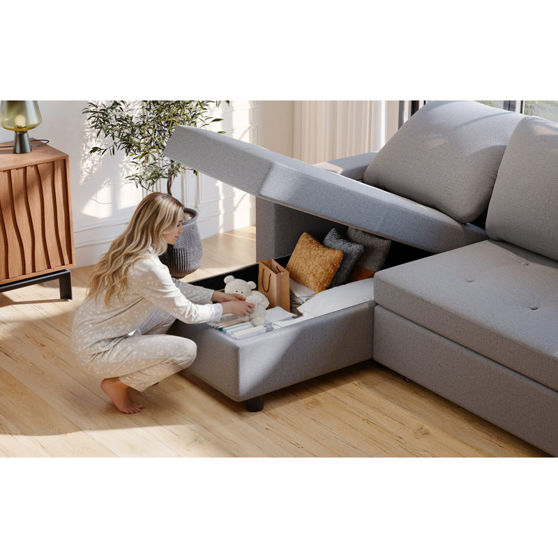 3 Seater Linen Blend Sofa Bed