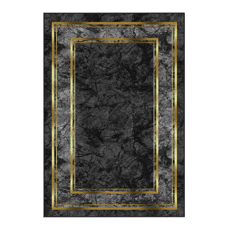 Stylish Woven Area Rug, 4.6 x 7.2 Feet, 100% Polyester, 740 g/m² | Non-Slip Felt Dot Underside, Easy to Clean, Machine Washable at 86°F | Perfect for Living Room, Bedroom, and Dining Areas, Durable & Elegant Design