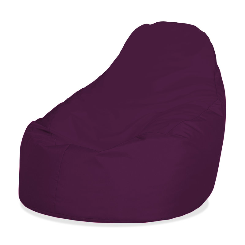 Polyester Outdoor Friendly Refillable Classic Bean Bag, Foam Flakes, Purple