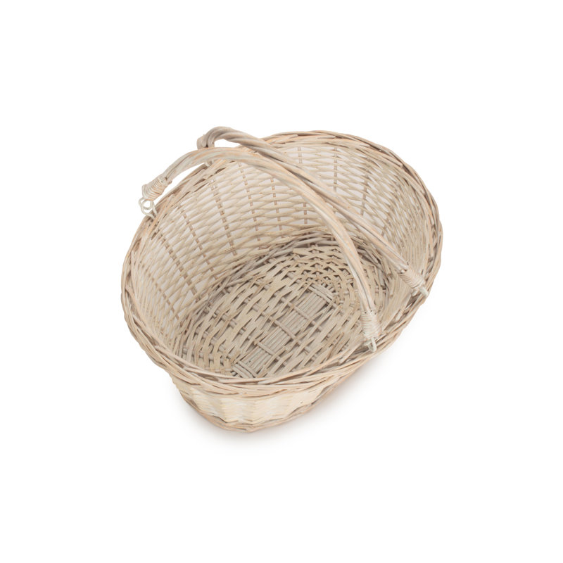 Wicker Swing Handled Shopping Basket, 18cm H x 30cm W x 41cm D