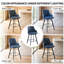 Tabouret de comptoir pivotant rembourré en cuir avec dossier haut (ensemble de 3)-1062417567-1062960130-1062960129